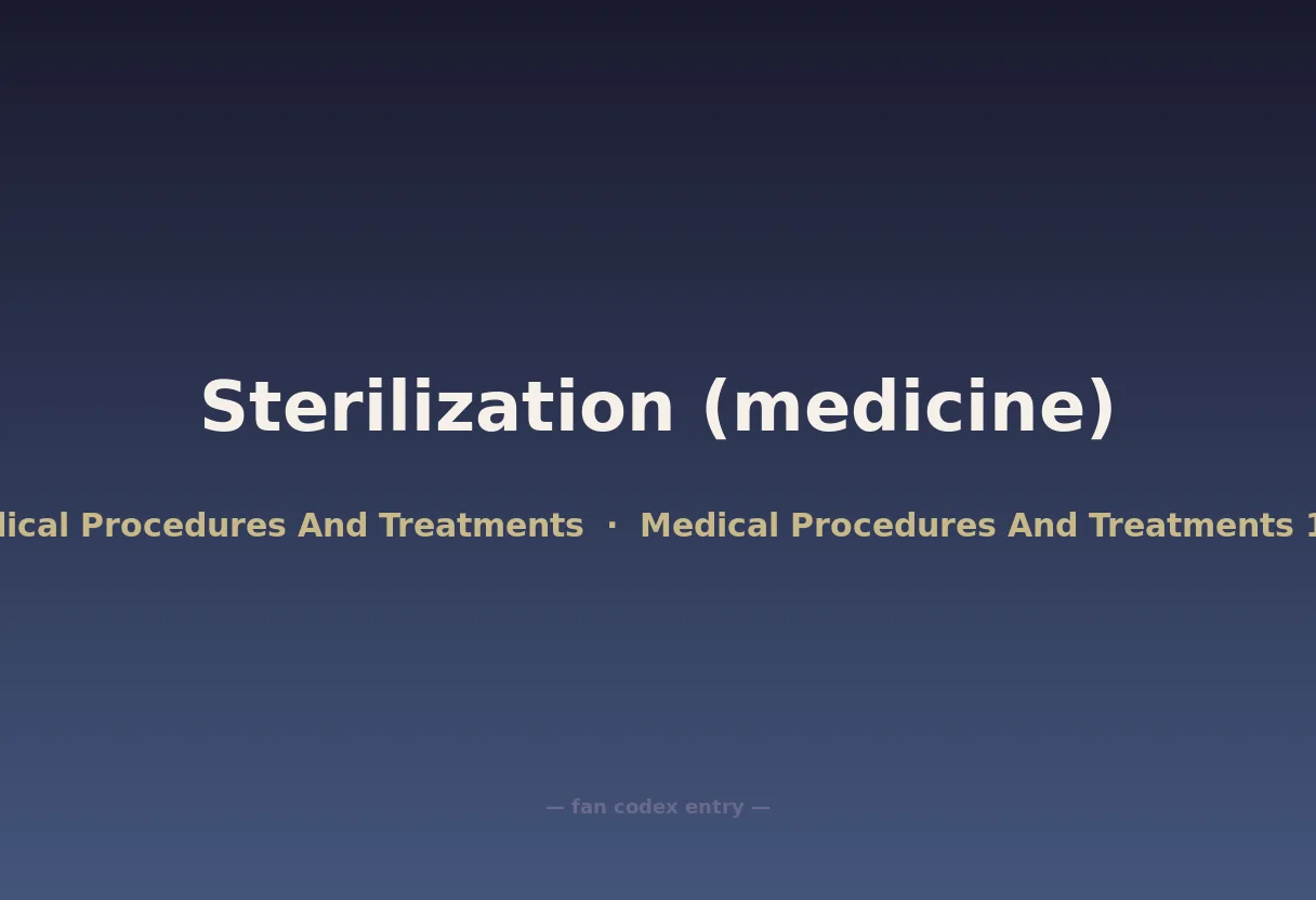Sterilization (medicine)